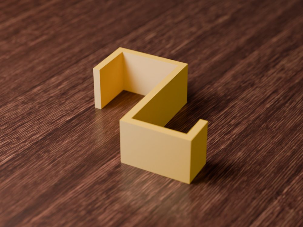 Yellow printed over-the-door hook